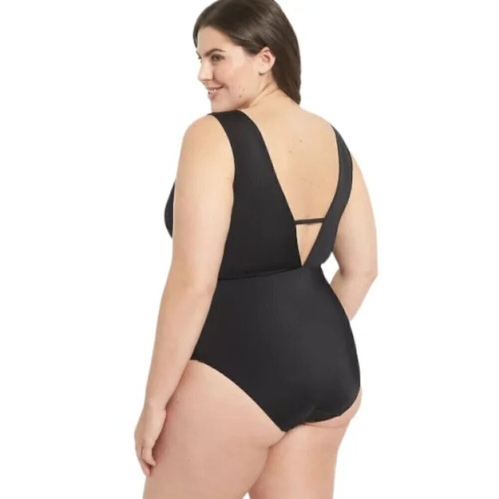 NWOT Cacique Black One Piece Swimsuit Size 36 - Picture 4 of 9